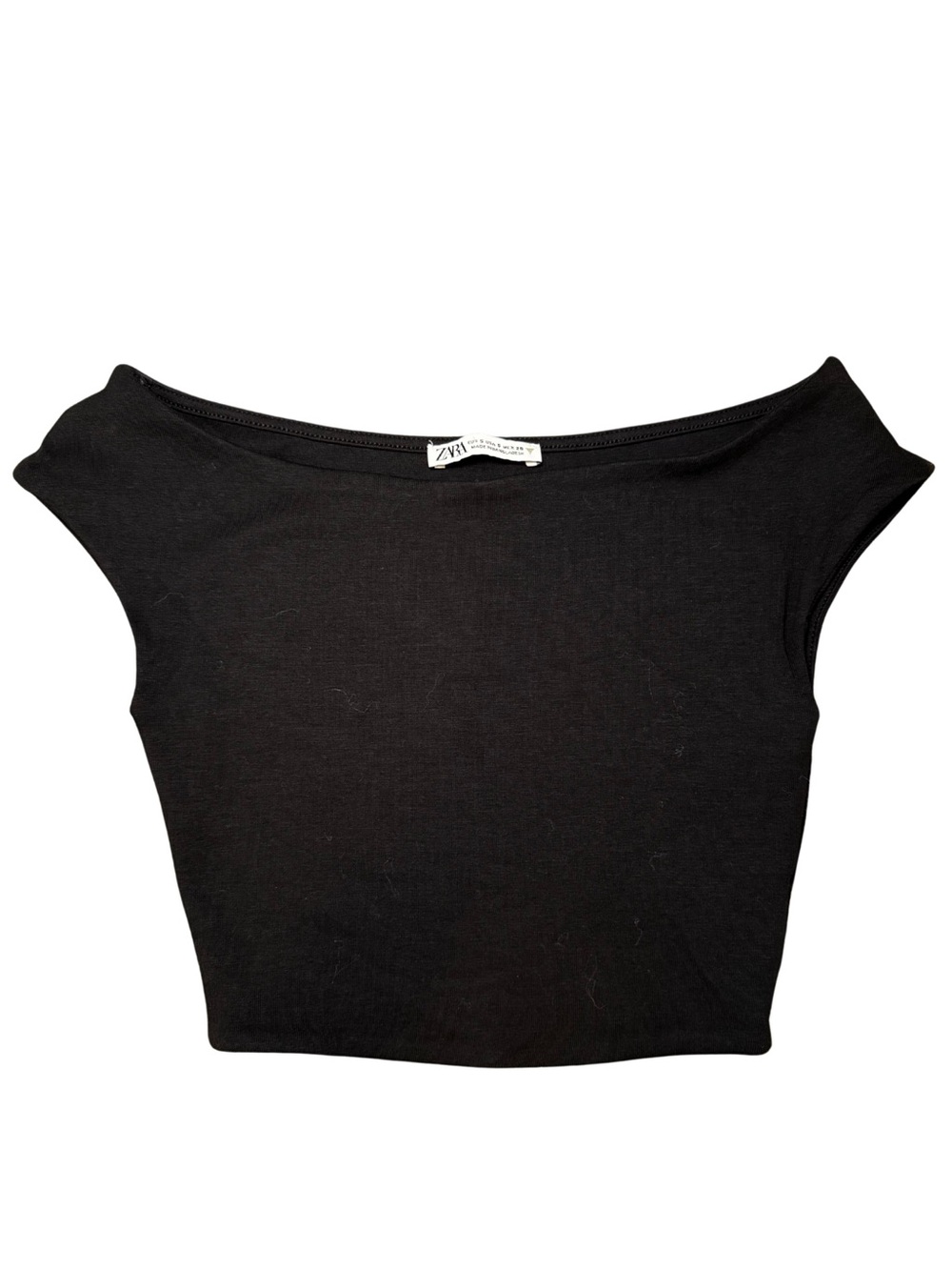 Zara Black Bardot Crop Top